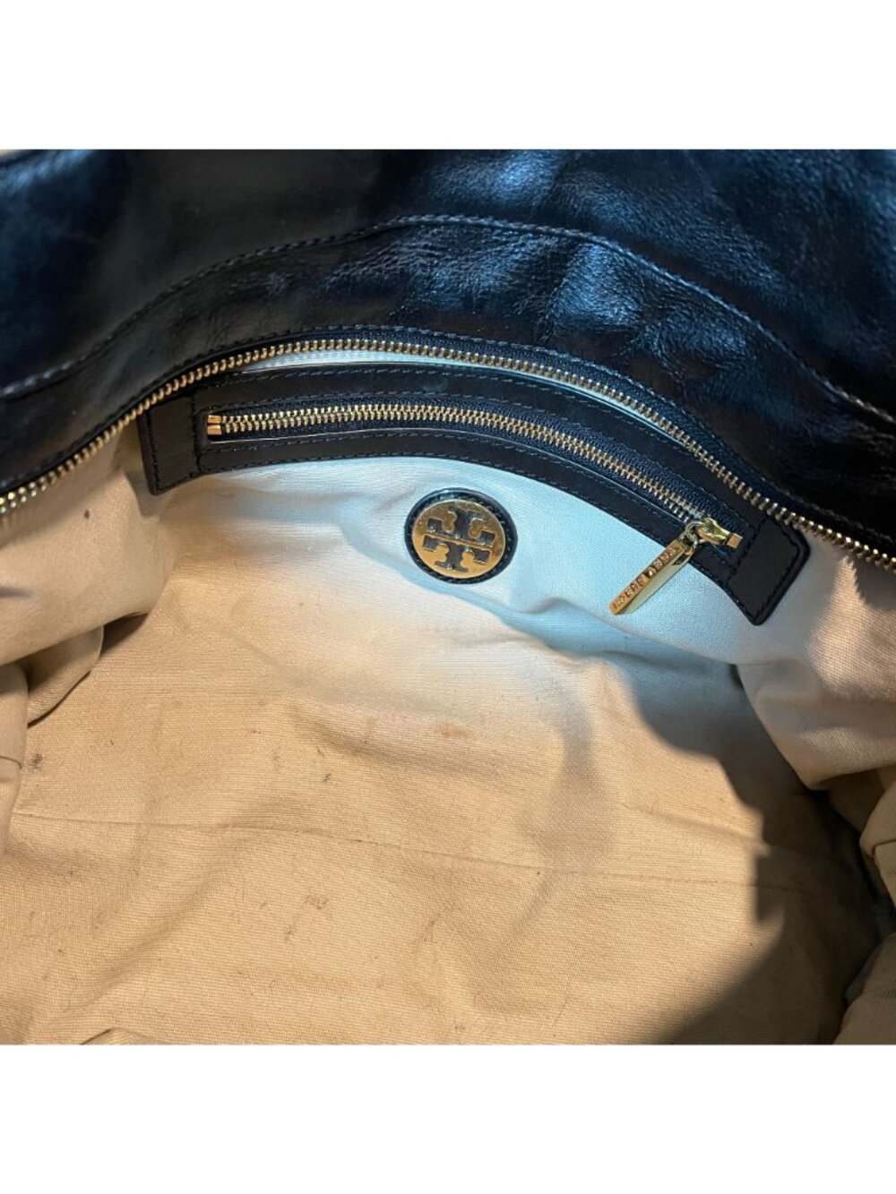 Tory Burch Black Leather Black Bombe Ella Satchel Shoulder Bag - Picture 8 of 12